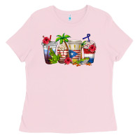 Bubblegum Pink puerto rico coffee cups Ladies Tee - texasbilliewilder