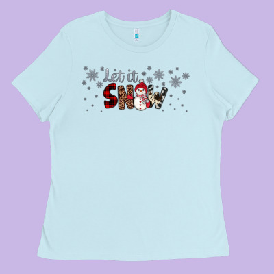 Christmas Let It Snow Ladies Tee Designed By Jahusdesignshop