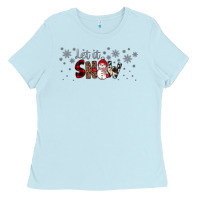 Baby Blue Christmas let it snow Ladies Tee - JahusDesignShop