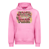 Fuchsia Pink faith over fear breast cancer 12 inches 300 dpi Urban Hoodie - CowGirlArtShop