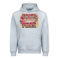 Heather Grey faith over fear breast cancer 12 inches 300 dpi Urban Hoodie - CowGirlArtShop