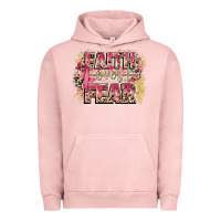 Pigment Salmon faith over fear breast cancer 12 inches 300 dpi Urban Hoodie - CowGirlArtShop