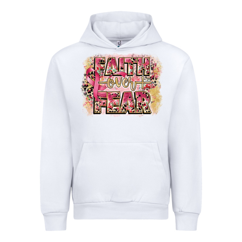 Faith Over Fear Breast Cancer 12 Inches 300 Dpi Urban Hoodie by CowGirlArtShop | Teevron