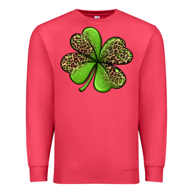 Leopard Shamrock Premium Sweatshirt by Jasminsmagicworld | Teevron
