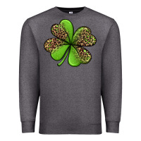 Charcoal Heather leopard shamrock Premium Sweatshirt - Jasminsmagicworld