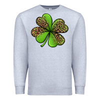 Heather Grey leopard shamrock Premium Sweatshirt - Jasminsmagicworld