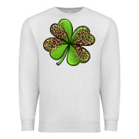 Oatmeal Heather leopard shamrock Premium Sweatshirt - Jasminsmagicworld