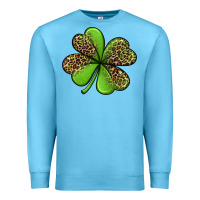 Ocean Blue leopard shamrock Premium Sweatshirt - Jasminsmagicworld