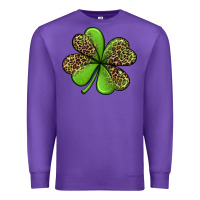 Purple leopard shamrock Premium Sweatshirt - Jasminsmagicworld