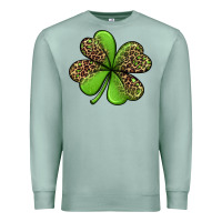 Seafoam leopard shamrock Premium Sweatshirt - Jasminsmagicworld