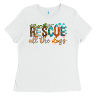White rescue all the dogs Ladies Tee - texasbilliewilder