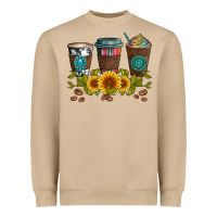 Mushroom coffee group and sunflowers Heavyweight Sweatshirt - Artiststas