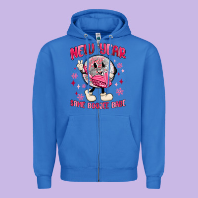 New Year Same Boojee Babe Zipper Hoodie Designed By Maliassmallbusiness