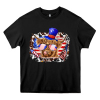 Black 4th of july cow Heavy Core Tee - texasbilliewilder