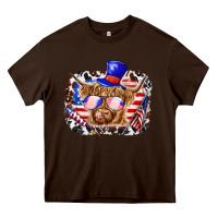 Chocolate Brown 4th of july cow Heavy Core Tee - texasbilliewilder