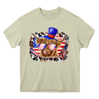 Mossy 4th of july cow Heavy Core Tee - texasbilliewilder