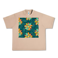 Burro colorful tropical flowers seamless pattern Urban Heavy Tee - BundleAndBundleShop