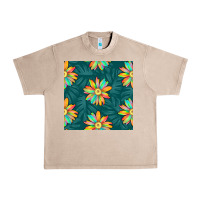 French Oak colorful tropical flowers seamless pattern Urban Heavy Tee - BundleAndBundleShop