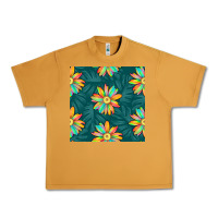 Peanut Butter colorful tropical flowers seamless pattern Urban Heavy Tee - BundleAndBundleShop
