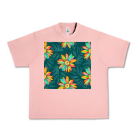 Salmon colorful tropical flowers seamless pattern Urban Heavy Tee - BundleAndBundleShop
