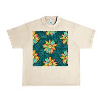 Sandshell colorful tropical flowers seamless pattern Urban Heavy Tee - BundleAndBundleShop