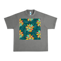 Tornado colorful tropical flowers seamless pattern Urban Heavy Tee - BundleAndBundleShop