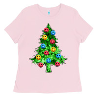 Bubblegum Pink sequin's christmas tree Ladies Tee - Zillion Design Studio