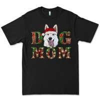 Black christmas  white shepherd dog mom Premium Tee - RanaPortraitStore