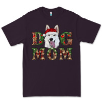 Plum christmas  white shepherd dog mom Premium Tee - RanaPortraitStore
