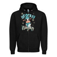 Black i'm udderly freezing baby cow Zipper Hoodie - MaliasSmallBusiness