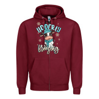Burgundy i'm udderly freezing baby cow Zipper Hoodie - MaliasSmallBusiness