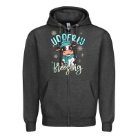 Charcoal Heather i'm udderly freezing baby cow Zipper Hoodie - MaliasSmallBusiness