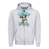 Heather Grey i'm udderly freezing baby cow Zipper Hoodie - MaliasSmallBusiness
