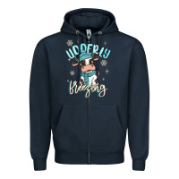 Navy i'm udderly freezing baby cow Zipper Hoodie - MaliasSmallBusiness