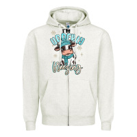 Oatmeal Heather i'm udderly freezing baby cow Zipper Hoodie - MaliasSmallBusiness
