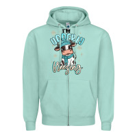 Seafoam i'm udderly freezing baby cow Zipper Hoodie - MaliasSmallBusiness