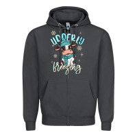 Smoke i'm udderly freezing baby cow Zipper Hoodie - MaliasSmallBusiness