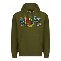 Army Green love western cow Premium Hoodie - JahusDesignShop