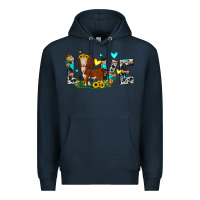 Navy love western cow Premium Hoodie - JahusDesignShop