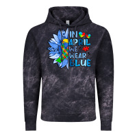 Cloud Black in april we wear blue sunflower Vintage Hoodie - Artiststas