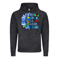 Vintage Black in april we wear blue sunflower Vintage Hoodie - Artiststas