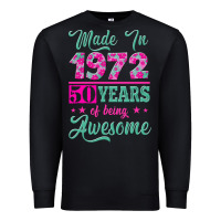 Black made in 1972, 50 years of being awesome Premium Sweatshirt - Jasminsmagicworld
