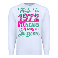 White made in 1972, 50 years of being awesome Premium Sweatshirt - Jasminsmagicworld