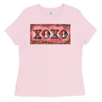 Bubblegum Pink Xoxo cowhide and leopard Ladies Tee - RanaPortraitStore