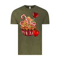 Vintage Olive Christmas candy cupcake Vintage Tee - AdoDesignShop