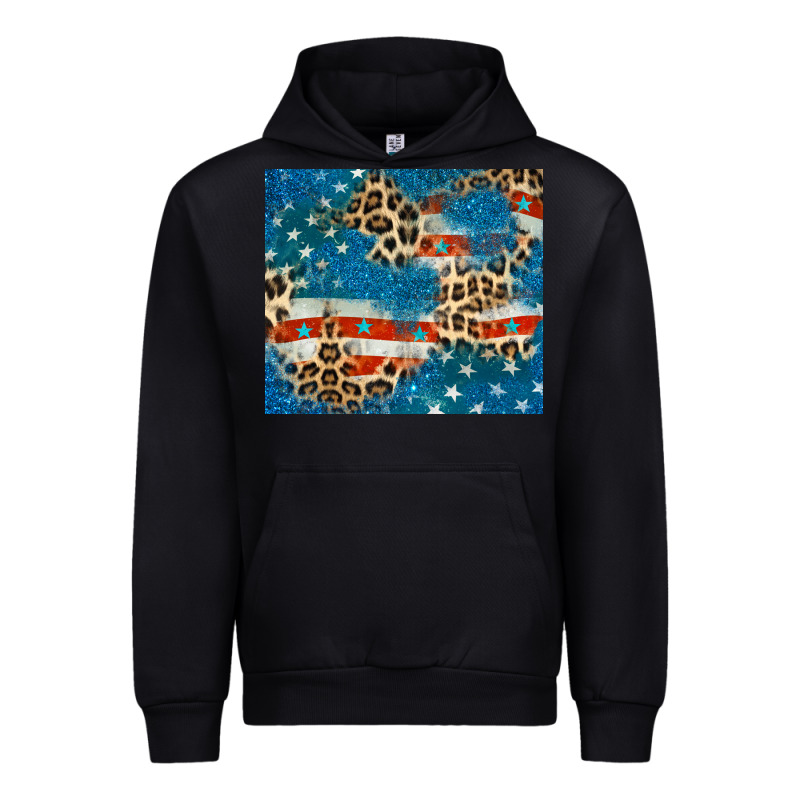 Leopard Glitter American Flag Urban Hoodie by CowGirlArtShop | Teevron