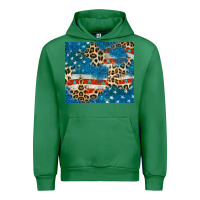 Emerald leopard glitter american flag Urban Hoodie - CowGirlArtShop