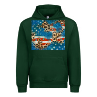 Forest Green leopard glitter american flag Urban Hoodie - CowGirlArtShop