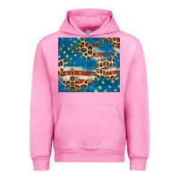 Fuchsia Pink leopard glitter american flag Urban Hoodie - CowGirlArtShop