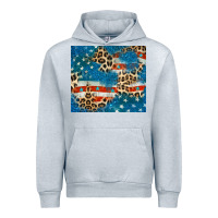 Heather Grey leopard glitter american flag Urban Hoodie - CowGirlArtShop